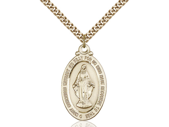 14kt Gold Miraculous Medal. - Unique Catholic Gifts