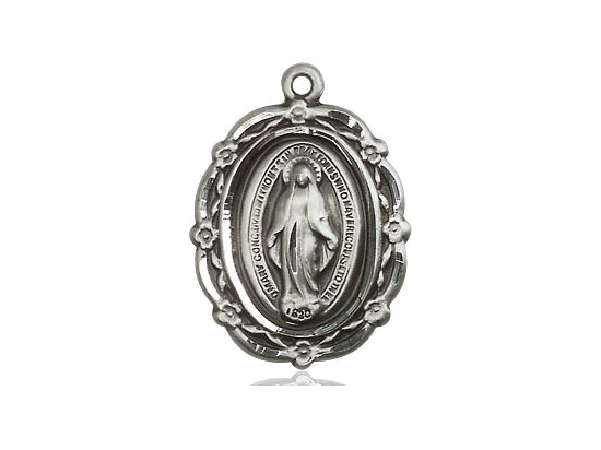 Sterling Silver Miraculous Pendant (7/8") - Unique Catholic Gifts