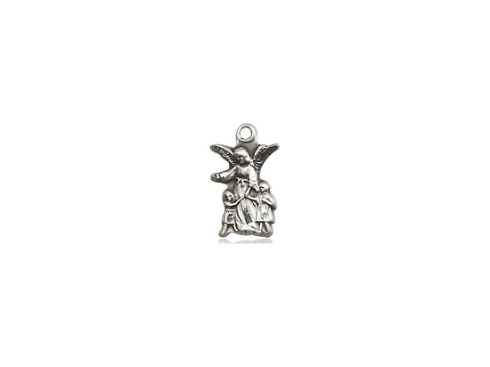 Sterling Silver Littlest Angel Pendant on a 18 inch Sterling Silver Light Curb Chain - Unique Catholic Gifts