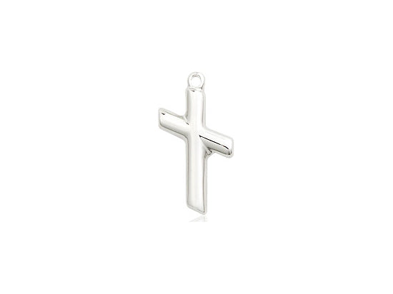Sterling Silver Cross Pendant on a 18 inch Sterling Silver Light Curb Chain - Unique Catholic Gifts