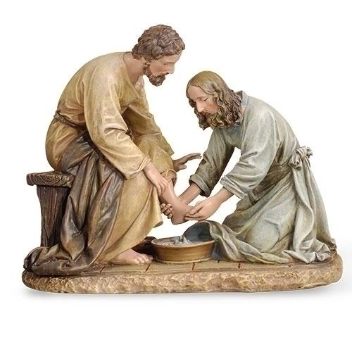 Jesus washing Feet Statue (6 1/2" x 8 1/4") - Jesus statue - Unique Catholic Gifts