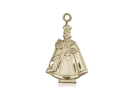14kt Gold Filled Infant Figure Pendant on a 24 inch Gold Plate Heavy Curb Chain - Unique Catholic Gifts