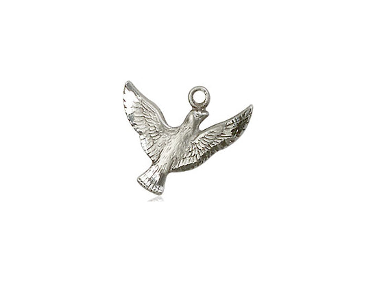 Sterling Silver Holy Spirit Pendant on a 18 inch Sterling Silver Light Curb Chain - Unique Catholic Gifts
