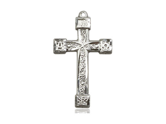 Sterling Silver Cross Pendant on a 18 inch Sterling Silver Light Curb Chain - Unique Catholic Gifts