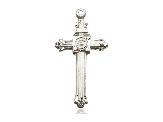 Sterling Silver Cross Pendant on a 18 inch Sterling Silver Light Curb Chain - Unique Catholic Gifts