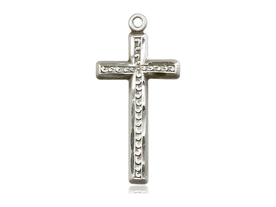 Sterling Silver Cross Pendant on a 18 inch Sterling Silver Light Curb Chain - Unique Catholic Gifts