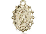 14kt Gold Filled Miraculous Pendant on a 18 inch Gold Filled Light Curb Chain. - Unique Catholic Gifts