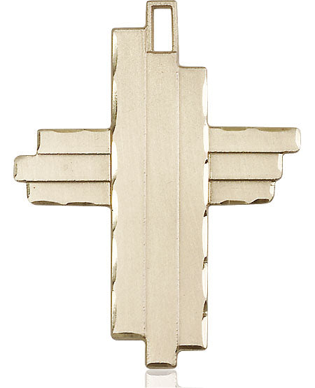 14kt Gold Filled Cross Pendant on a Gold Plate Curb Chain - Unique Catholic Gifts