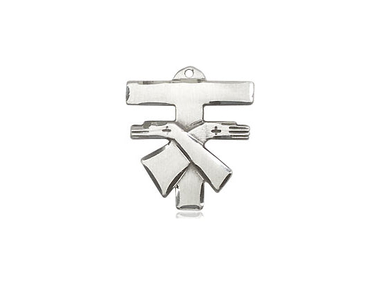 Sterling Silver Franciscan Cross Pendant on a 18 inch Sterling Silver Light Curb Chain - Unique Catholic Gifts