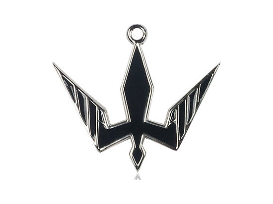 Sterling Silver Holy Spirit Pendant on a 24 inch Light Rhodium Heavy Curb Chain - Unique Catholic Gifts