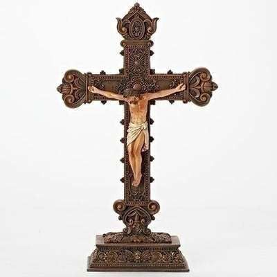 Standing Ornate Detailed Standing Crucifix (14.5