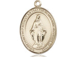 14kt Gold Filled Miraculous Pendant on a 24 inch Gold Plate Heavy Curb Chain. - Unique Catholic Gifts