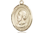14kt Gold Filled Pope St Eugene I Pendant on a 24 inch Gold Plate Heavy Curb Chain. - Unique Catholic Gifts