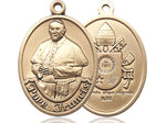 14kt Gold Filled Pope Francis Pendant on a 24 inch Gold Plate Heavy Curb Chain. - Unique Catholic Gifts