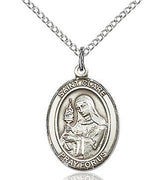 St. Clare of Assisi Medal 3/4" Sterling Silver with 18" chain - Unique Catholic Gifts