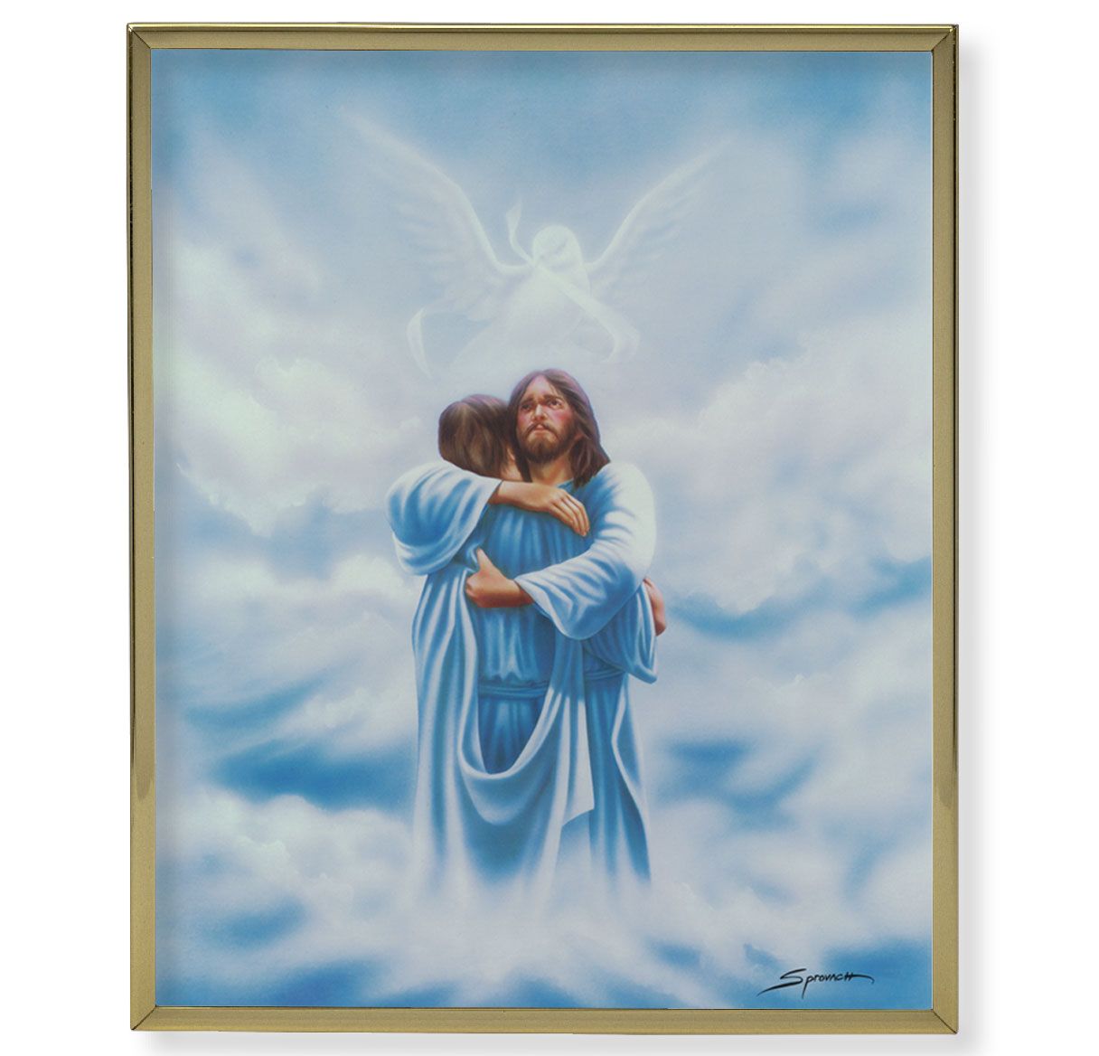 Gold Plaque Frame with Welcome Home/The Reunion - Unique Catholic Gifts