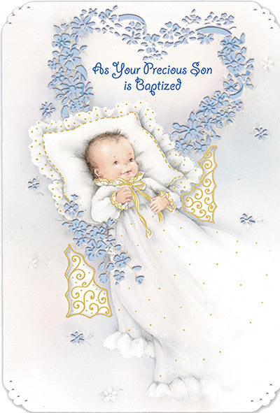 As your Precious Son is Baptized Greeting Card - Unique Catholic Gifts
