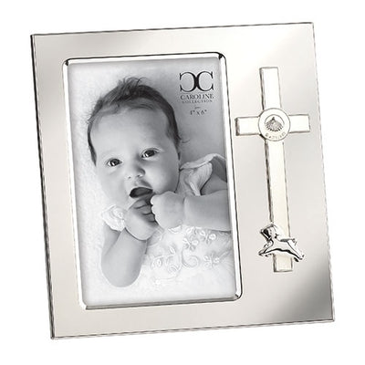 Baptism Frame Cross and Lamb  (holds 4 x 6