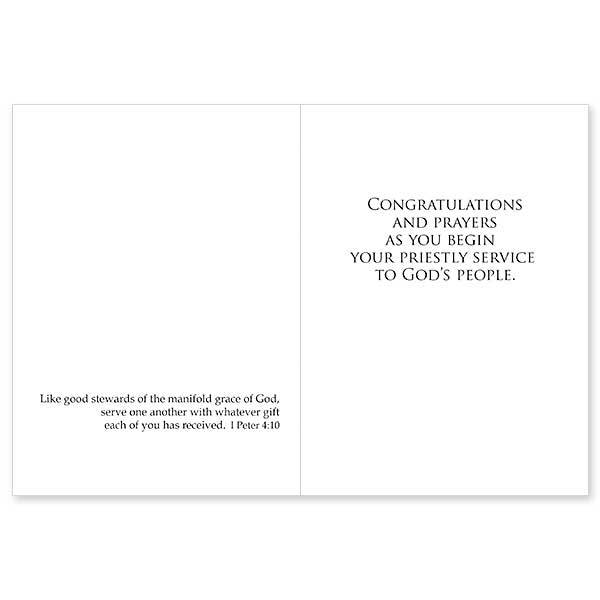 On Your Priestly Ordination Ordination Congratulations Card - Unique Catholic Gifts