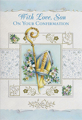 With Love Son On Your Confirmation Greeting Card - Unique Catholic Gifts