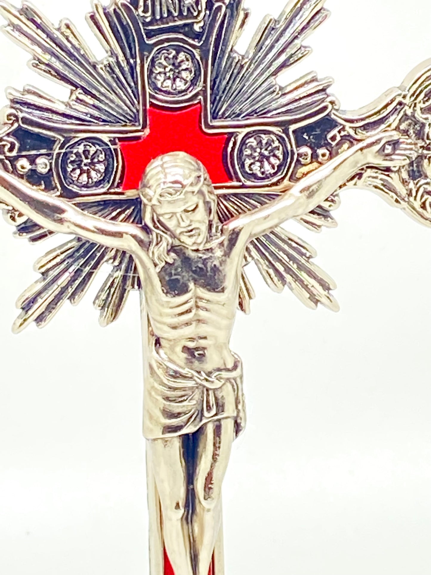 Silver Standing Crucifix 9" - Unique Catholic Gifts