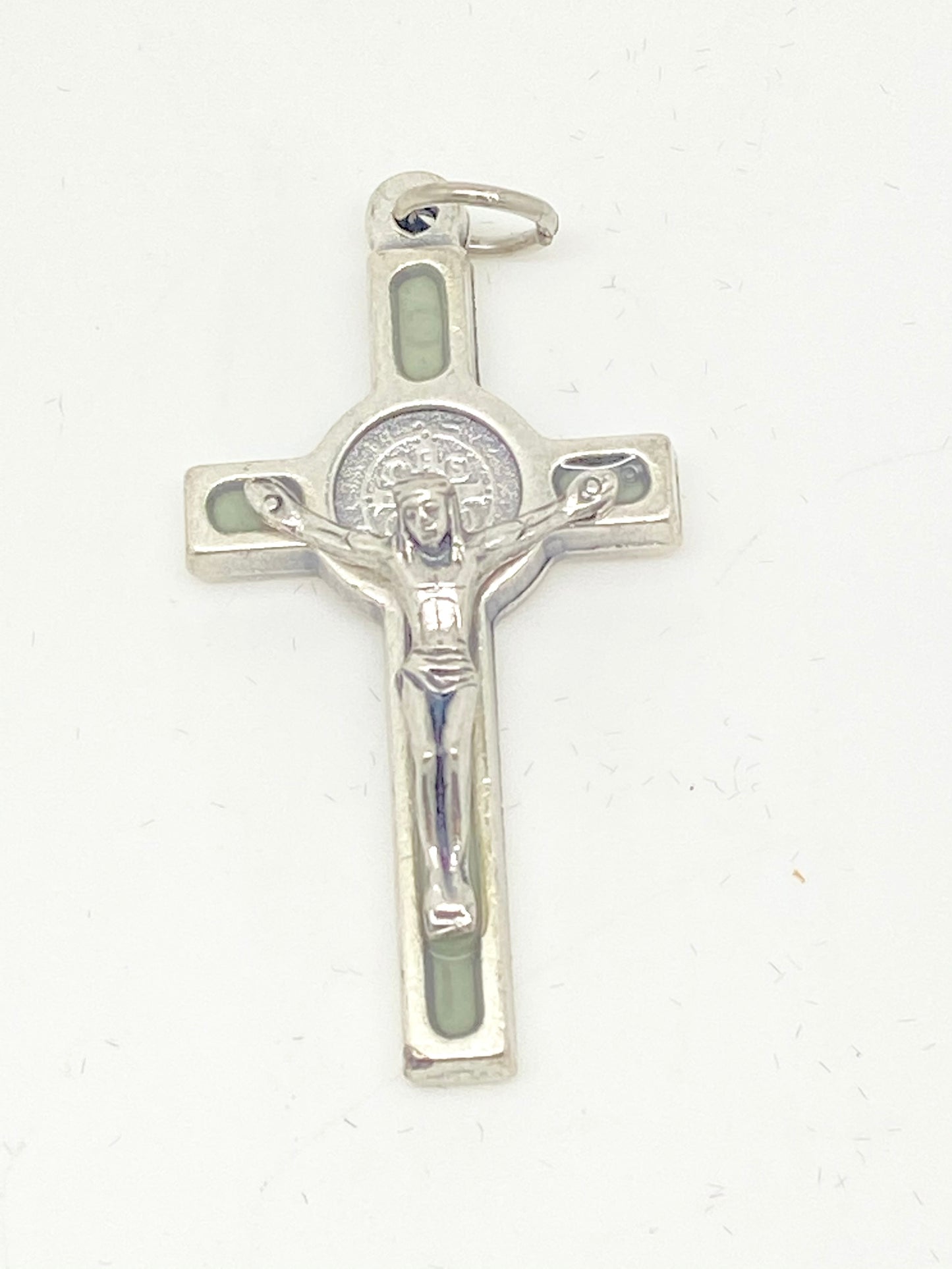 Luminous Enamel St. Benedict Crucifix Medal 1 1/2" - Unique Catholic Gifts