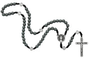 Hematite Chalice Corded Rosary 6mm - Unique Catholic Gifts