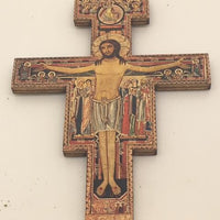 Wood San Damiano Cross/Crucifix (5 1/2") - Unique Catholic Gifts