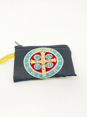 Saint Benedict Woven Tapestry Rosary Pouch 4