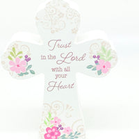 "Trust in the Lord" Inspirational Standing Cross 4 3/4" - Unique Catholic Gifts