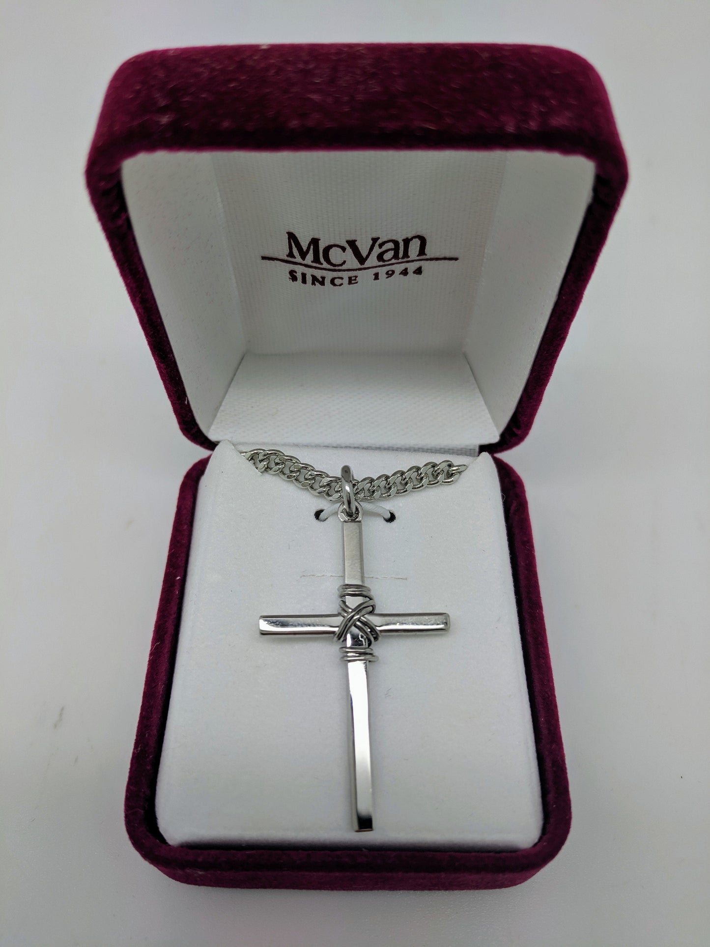 Sterling Silver Cross (1 3/8") on 24" chain - Unique Catholic Gifts