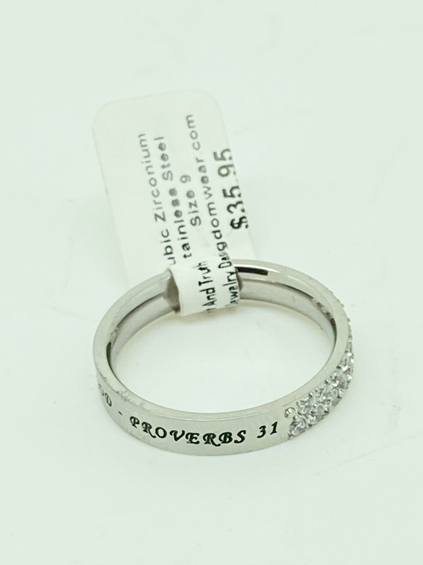 Cubic Zirconia Ring "Woman of God" - Unique Catholic Gifts