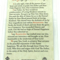 St. Gregory Easter Prayer Laminated Holy Card (Plastic Covered) - Unique Catholic Gifts