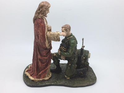Soldier receiving a Blessing Statue (7 1/2