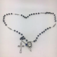 Padre Pio Hematite Rosary (7MM) - Unique Catholic Gifts