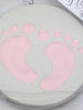 Baby's First Christmas Ornament Pink Foot Prints (4") - Unique Catholic Gifts