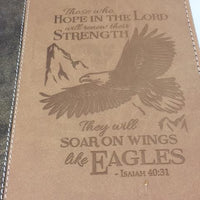 "Soar on Wings like Angels " Zippered Journal with Scripture Passage Pages - Unique Catholic Gifts
