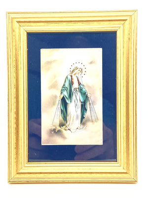 Our Lady of Grace in a Matted Gold Frame 5 1/4