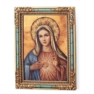 Immaculate Heart of Mary Icon Wall Plaque  7 1/4