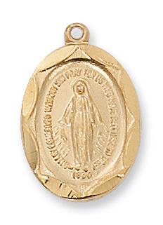 Gold over Sterling Silver Miraculous Medal (5/8