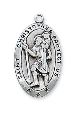 Sterling Silver St. Christopher Medal 1 1/8
