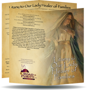 Litany to Our Lady Healer of Families Holy Card - Unique Catholic Gifts