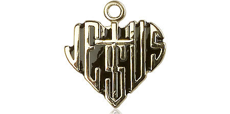 14kt Gold Filled Heart of Jesus w/Cross Pendant on a Gold Filled Chain - Unique Catholic Gifts
