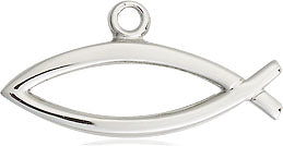 Sterling Silver Fish Pendant on Light Curb Chain - Fish Medal Chain - Unique Catholic Gifts