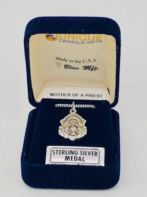 Mother Of Priest Sterling Silver Medal (5/8") with 18" chain - Unique Catholic Gifts