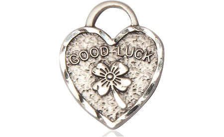 Sterling Silver Good Luck Shamrock Heart Pendant on a Sterling Silver Chain - Unique Catholic Gifts