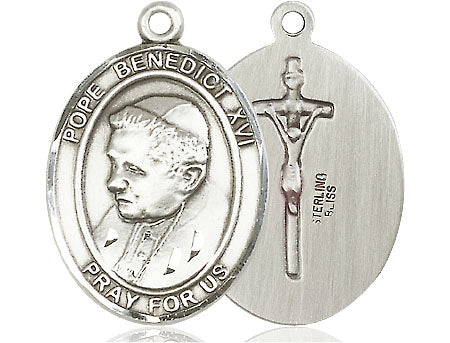 Sterling Silver Pope Benedict XVI Pendant on a Sterling Silver Chain - Unique Catholic Gifts