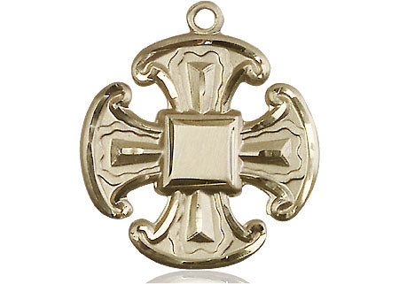 14kt Gold Filled Cross Pendant on a Gold Plate Chain - Unique Catholic Gifts