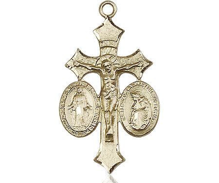 14kt Gold Filled Jesus, Mary, Our Lady of La Salette Pendant on a Gold Filled Chain - Unique Catholic Gifts