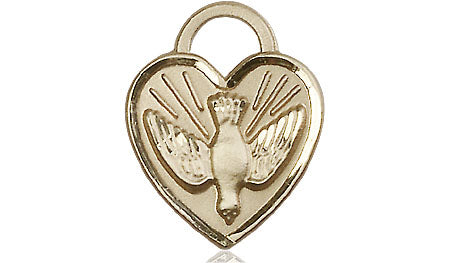 14kt Gold Filled Confirmation Heart Medal on a Gold Filled Chain - Unique Catholic Gifts